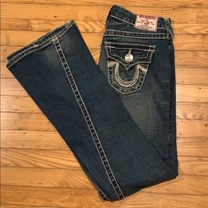 Rainbow Joey twisted leg boot cut jeans